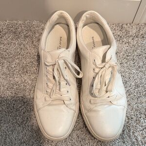 Banana Republic Cream Leather Sneakers